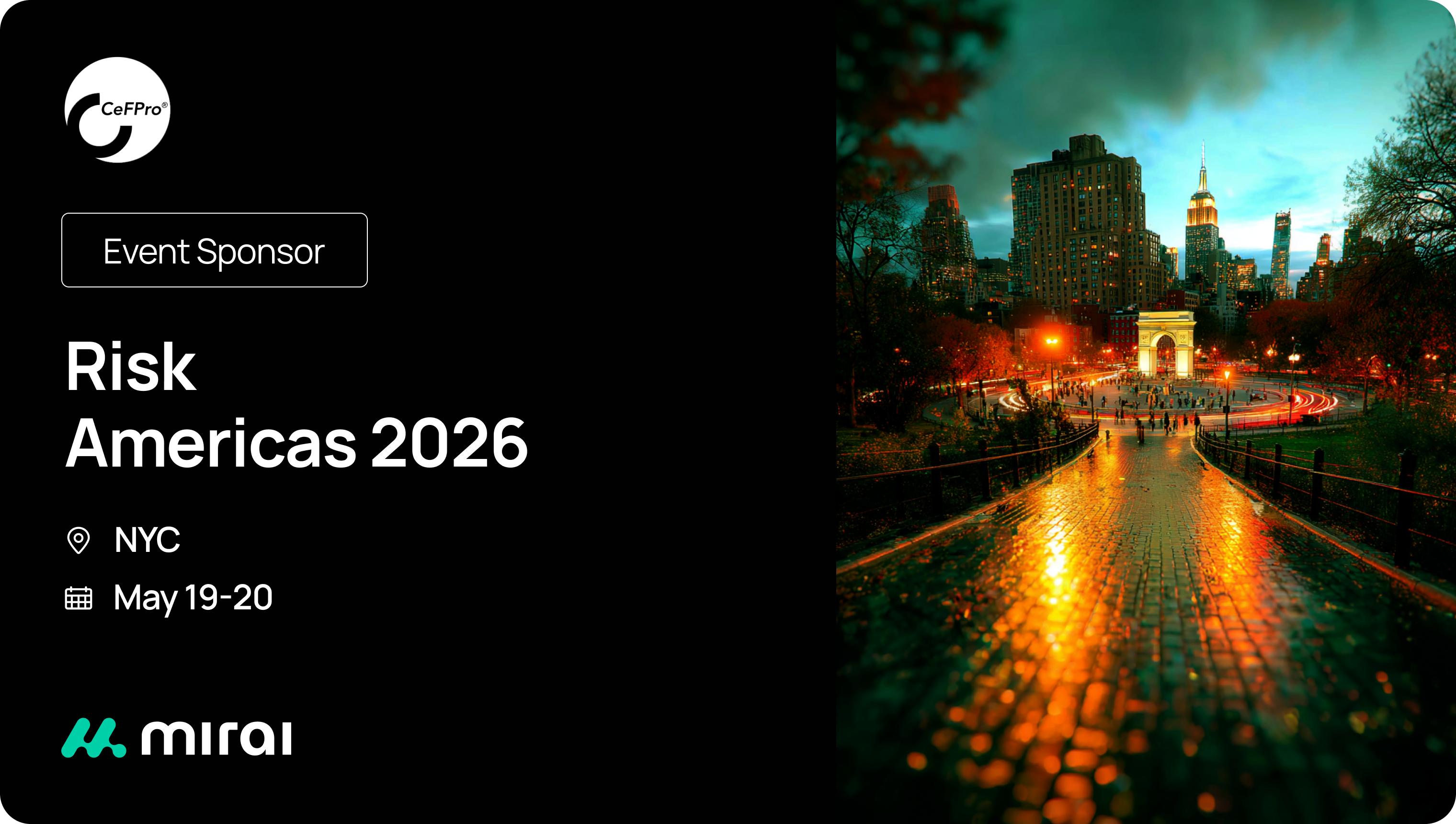 Mirai Sponsors CeFPro Risk Americas