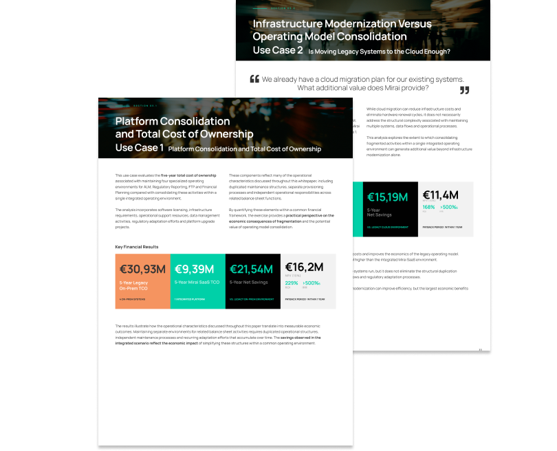 Use Cases Platform Consolidation  and Total Cost of Ownership